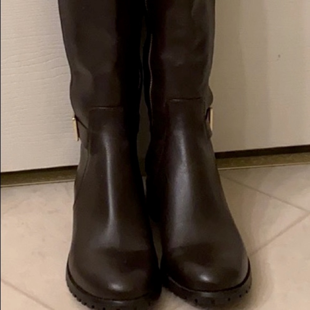 New MICHAEL Kors Leather & Stretch Tall Boots 7.5 - Picture 4 of 15
